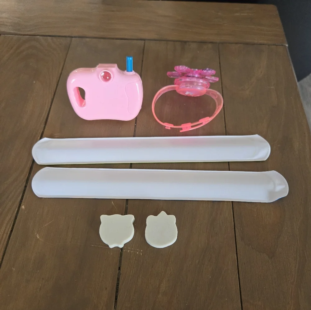 Kids Toy Set with Pink Sideshow Camera Bracelets And Erasers